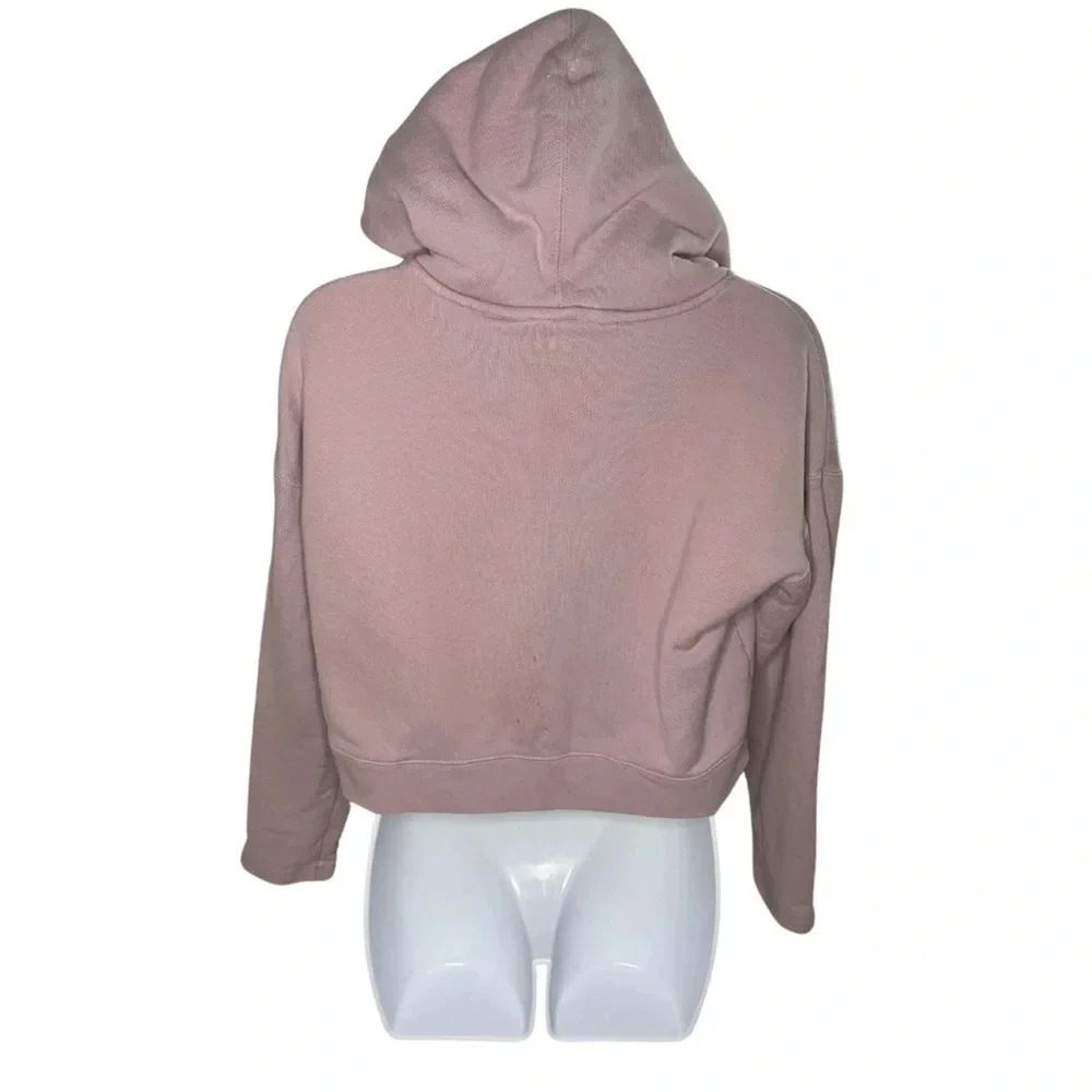 Adidas Originals Cropped Hoodie Purple Velvet Logo Pullover Streetwear - Picture 4 of 10